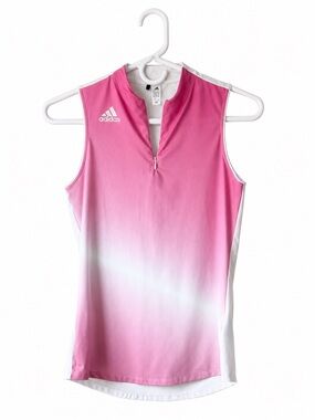 Adidas Primegreen Gradient Sleeveless Polo Tank Top Ombré Pink and White Size XS